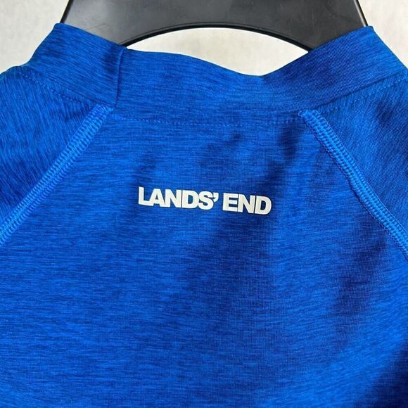 Lands' End Mens Swim Shirt Rash Guard Sz S 34-36 Blue Short Sleeve - Picture 4 of 4